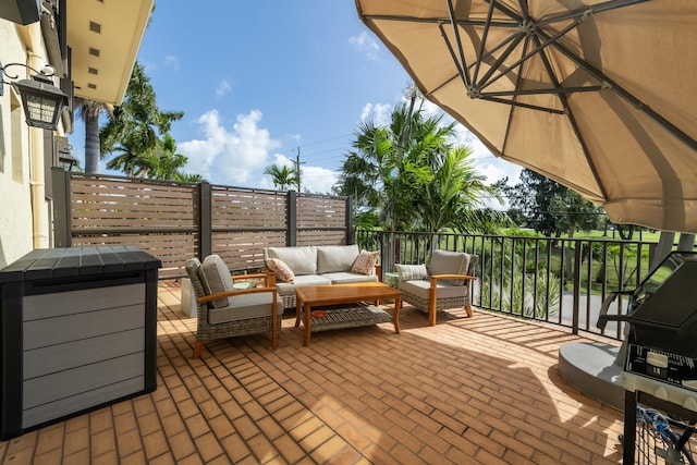 view of patio / terrace featuring outdoor lounge area