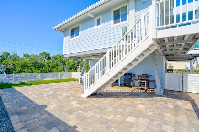 176 Iroquois Dr, Islamorada, FL 33036 - view of patio with fence and stairs