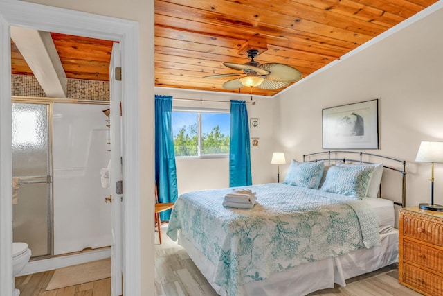 176 Iroquois Dr, Islamorada, FL 33036 - bedroom featuring wood ceiling, ceiling fan, and wood finished floors