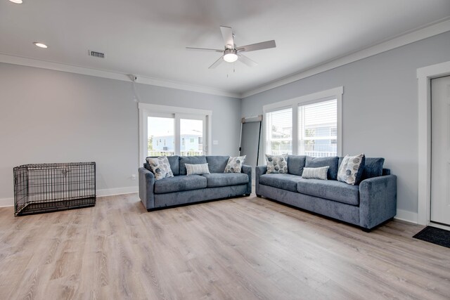 deck featuring a water view and ceiling fan