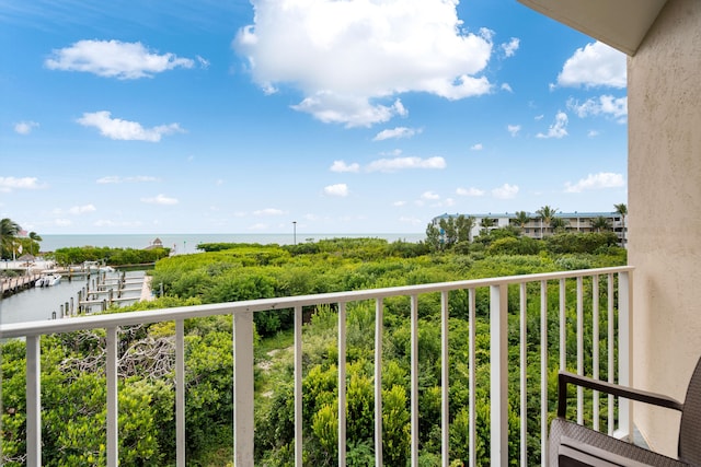 balcony with a water view