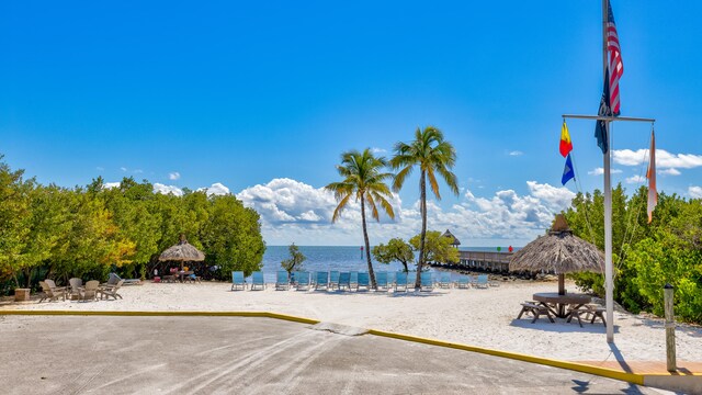 water view featuring a gazebo