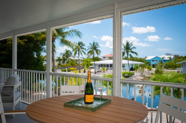 deck with a water view