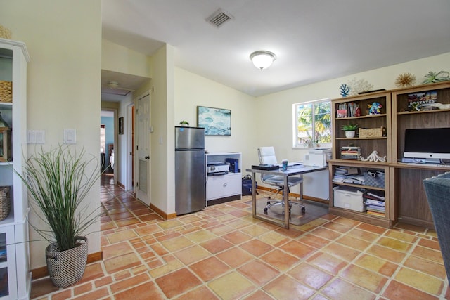 133 Valois Blvd, Key Largo, FL 33037 - office space featuring baseboards, lofted ceiling, and visible vents
