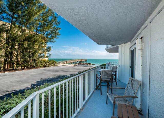 balcony with a water view