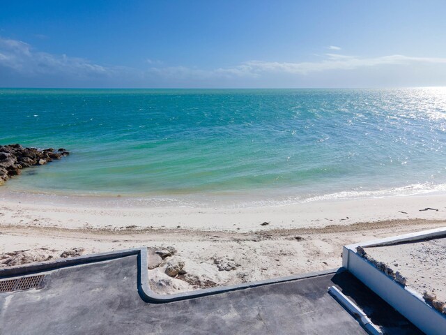 property view of water featuring a view of the beach