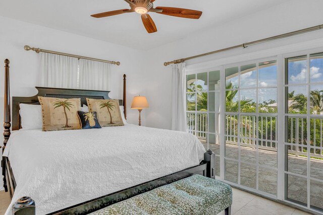 1330 Coury Dr, Key Colony, FL 33051 - bedroom with ceiling fan and tile patterned floors