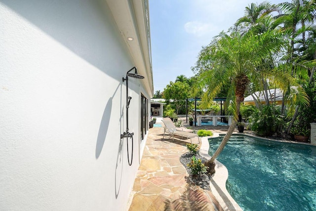 view of pool featuring a patio area