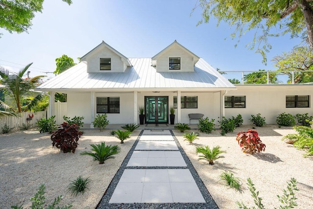 modern inspired farmhouse featuring a porch