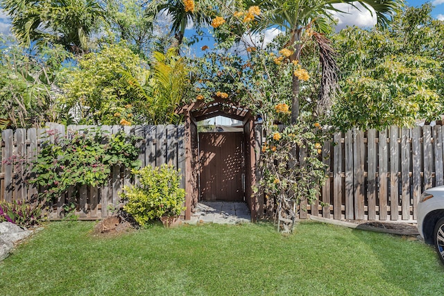 view of yard with fence