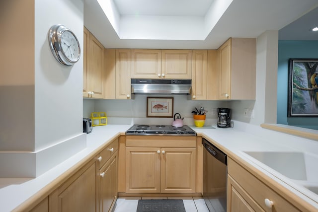 115 Front St Unit 202, Key West, FL 33040 - kitchen featuring gas cooktop, dishwasher, sink, and light brown cabinets