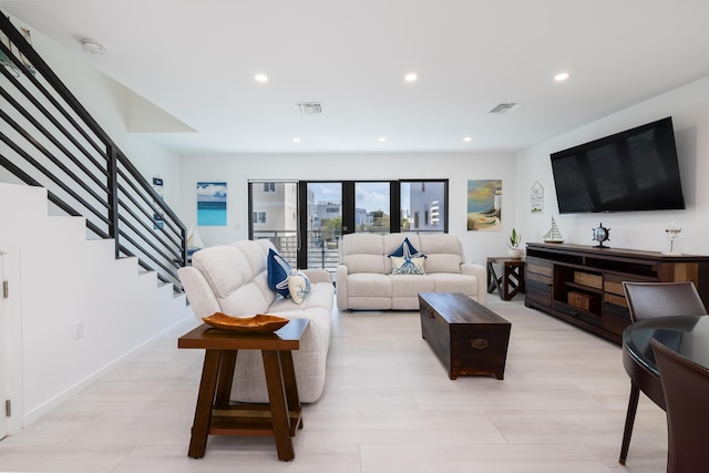 living room with french doors