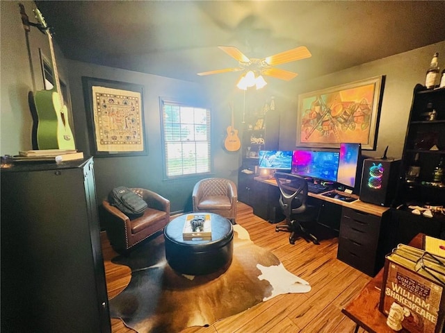 31 Cline Dr SW, Cartersville, GA 30120 - office with light wood-style flooring and ceiling fan