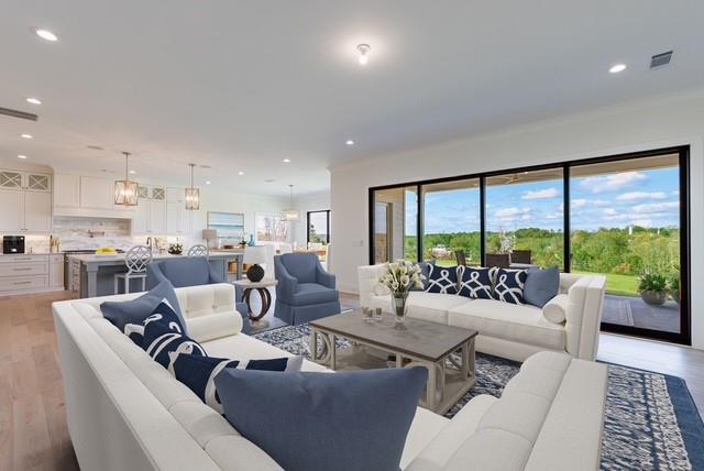 living room with light hardwood / wood-style flooring