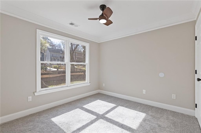 2453 Paul Ave NW, Atlanta, GA 30318 - carpeted empty room featuring crown molding and a ceiling fan