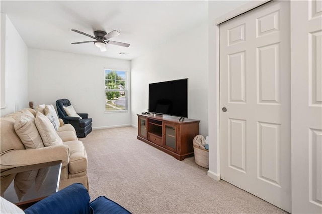 1560 Avalon Creek Rd, Sugar Hill, GA 30518 - carpeted living area featuring a ceiling fan and baseboards