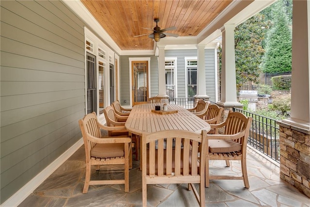 view of patio / terrace with ceiling fan