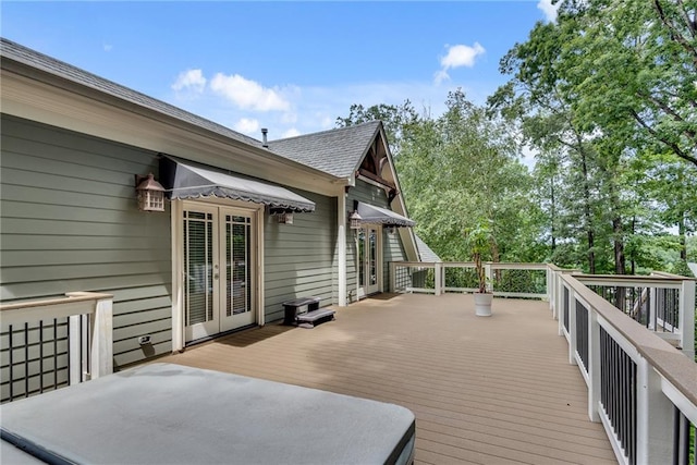 deck featuring french doors