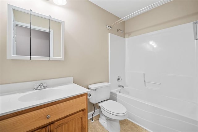 412 Gray Fox Dr, Canton, GA 30114 - full bath featuring vanity, shower / bathtub combination, and tile patterned flooring