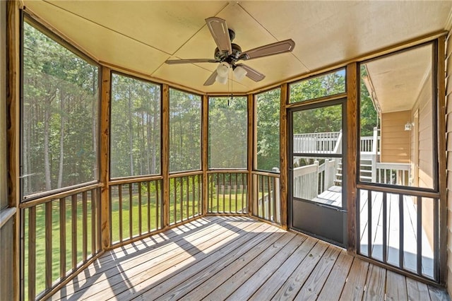 412 Gray Fox Dr, Canton, GA 30114 - unfurnished sunroom featuring ceiling fan