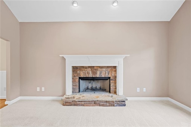 412 Gray Fox Dr, Canton, GA 30114 - detailed view of carpet flooring and a fireplace with raised hearth