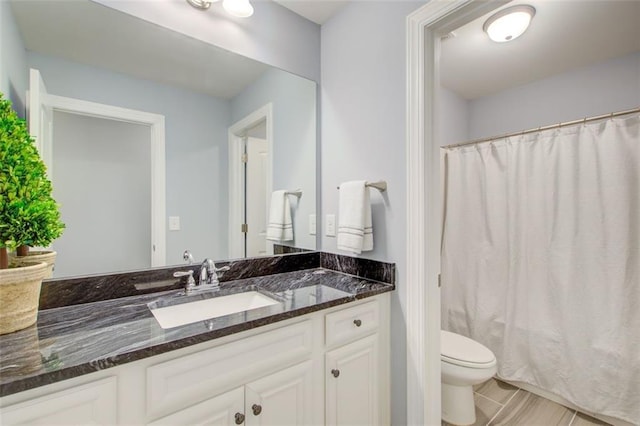 401 Night Hawk Ct, Canton, GA 30114 - full bathroom with vanity, toilet, and a shower with curtain
