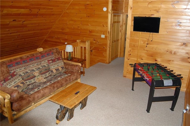 30C River Forest Pl, Suches, GA 30572 - carpeted bedroom featuring wood walls