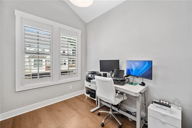1104 Thomas St, Woodstock, GA 30188 - home office with lofted ceiling and wood finished floors