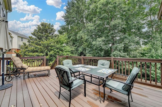 3845 Lake Lanier Dr, Duluth, GA 30097 - wooden terrace with outdoor dining space