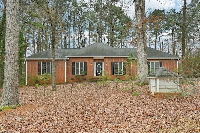 105 Spring Forest Way, Sharpsburg, GA 30277 - single story home with crawl space, roof with shingles, and brick siding