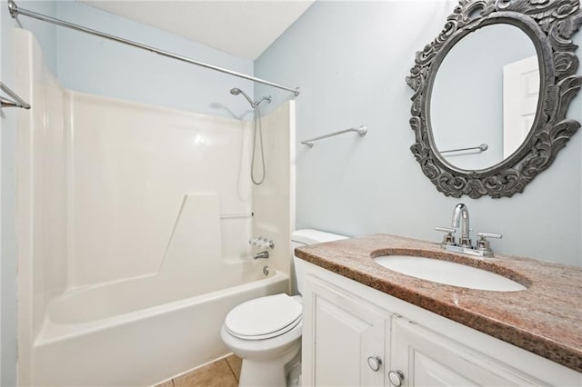 105 Spring Forest Way, Sharpsburg, GA 30277 - full bathroom featuring shower / bath combination, vanity, toilet, and tile patterned floors