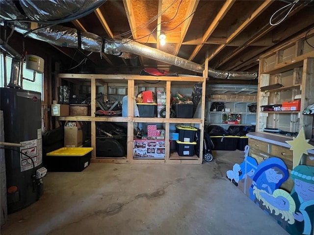 storage room with water heater