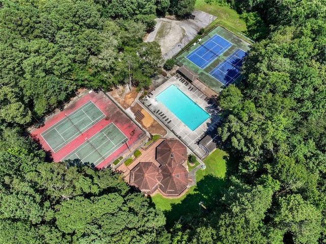 4875 Rivercliff Trce SW, Lilburn, GA 30047 - drone / aerial view of a pool