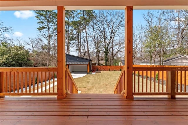 wooden terrace with fence
