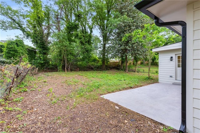 view of yard with a patio area