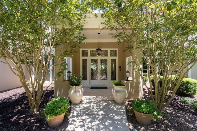 entrance to property with french doors