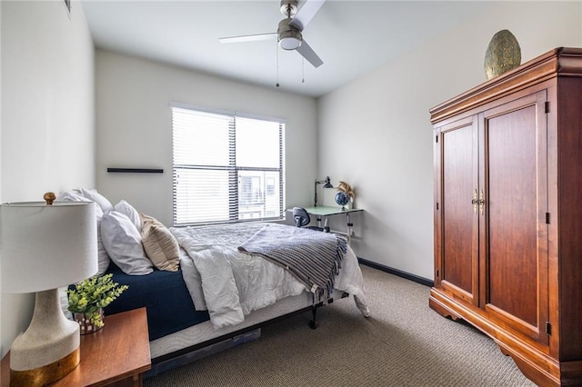 5300 Peachtree Rd Unit 3206, Atlanta, GA 30341 - bedroom with baseboards, a ceiling fan, and carpet