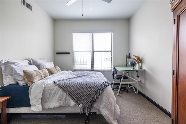 5300 Peachtree Rd Unit 3206, Atlanta, GA 30341 - carpeted bedroom with visible vents, baseboards, and a ceiling fan