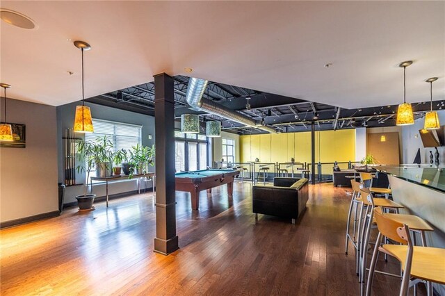 5300 Peachtree Rd Unit 3206, Atlanta, GA 30341 - interior space featuring pool table, baseboards, and wood finished floors