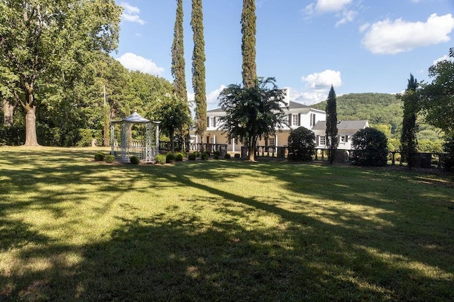 view of yard featuring a gazebo