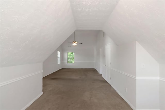 11354 Conner Ct, Hampton, GA 30228 - additional living space featuring vaulted ceiling, a textured ceiling, and carpet flooring