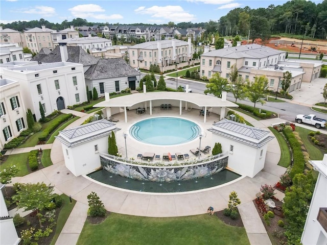 view of pool featuring a residential view