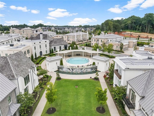 drone / aerial view with a residential view