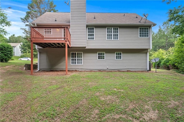 356 Chardonnay Trce, Braselton, GA 30517 - back of house featuring a deck, a yard, and a chimney