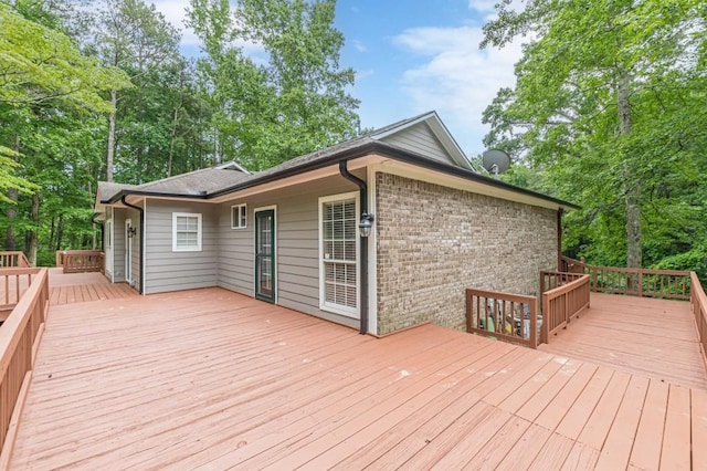 3329 Walt Stephens Rd, Stockbridge, GA 30281 - wooden deck with view of scattered trees