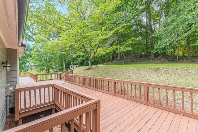 3329 Walt Stephens Rd, Stockbridge, GA 30281 - wooden terrace featuring a yard and view of wooded area