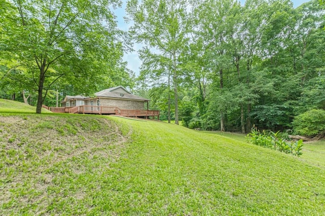3329 Walt Stephens Rd, Stockbridge, GA 30281 - view of grassy yard featuring a deck