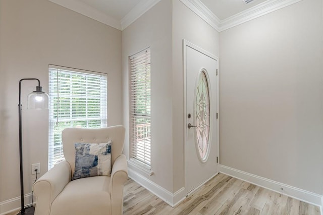 3329 Walt Stephens Rd, Stockbridge, GA 30281 - entrance foyer featuring light wood-style flooring, healthy amount of natural light, and ornamental molding