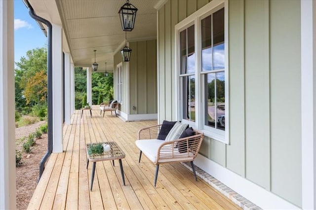 deck with a porch