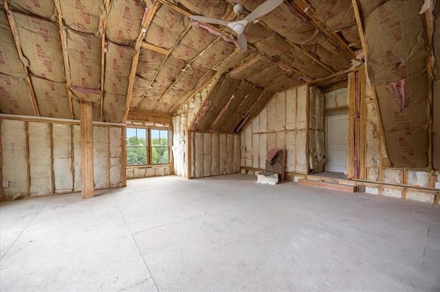 view of unfinished attic